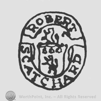 labels ROBERT up SCATCHARD down lion on shield lion above middle