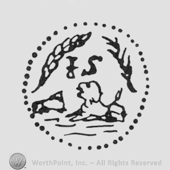 animal initials JS middle wheat corn above all inside a dotted circle