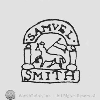 labels SAMUEL up SMITH down horse flag between columns middle