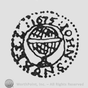 globe middle curved writing JOHN SNOXELL inside dotted circle