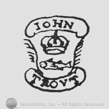 labels JOHN up TROUT down crown fish between laurels