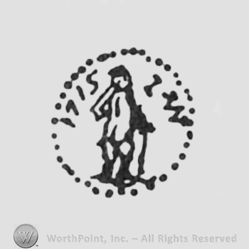man figure curved writing John Walker left and right all inside a circle