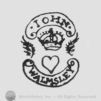labels John up Walmsley down crown heart middle between laurels