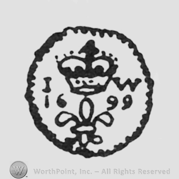flower crown initials JW 16 99 left and right all inside a circle