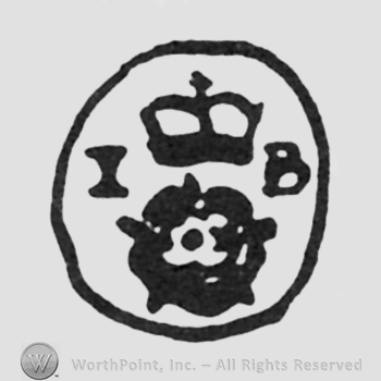 crown flower initials IB left and right all inside a circle