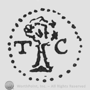 tree initials TC left and right all inside a dotted circle
