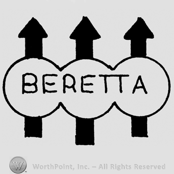 Three arrows and three circles, Beretta written with uppercase letters