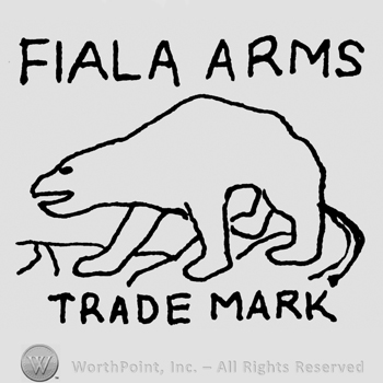 Bear, Fiala Arms Trade Mark written with uppercase letters