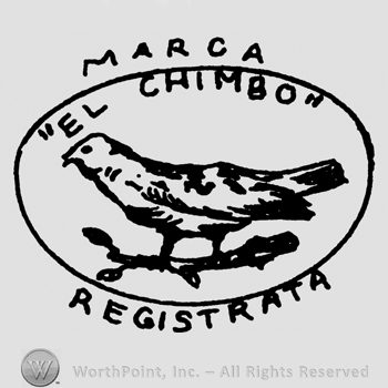 Eagle on a branch, Marca El Chimbon Registrata written with uppercase letters
