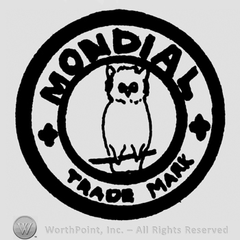 Circle with owl, Mondial Trade Mark written with uppercase letters