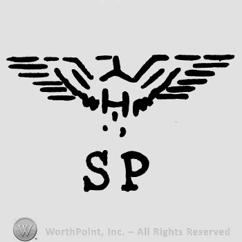 Stylized eagle, uppercase SP