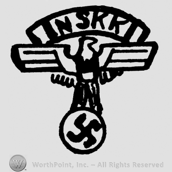Eagle with banner above NSKK written in uppercase, swastika in claws