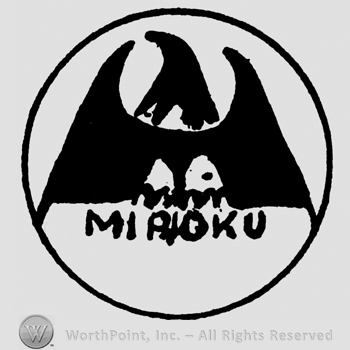 An eagle in a circle, Miroku written below with uppercase letters