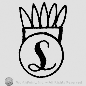 Handwritten capital L in a circle with a crown above