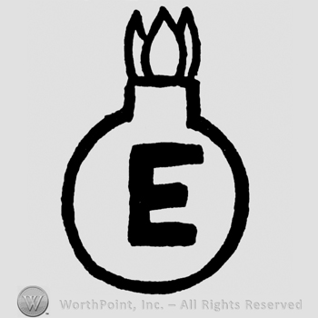 Capital E in a bomb-shaped figure