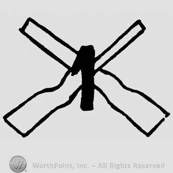Two crossed rifles, number 1 over them