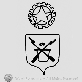 Shield with star in circle above