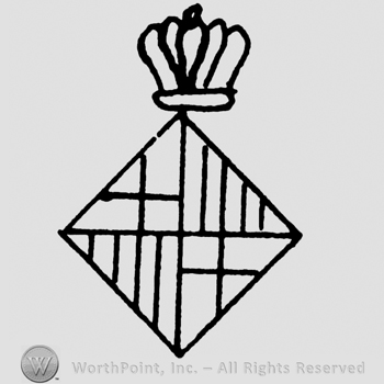 Diamond with lines, crown above