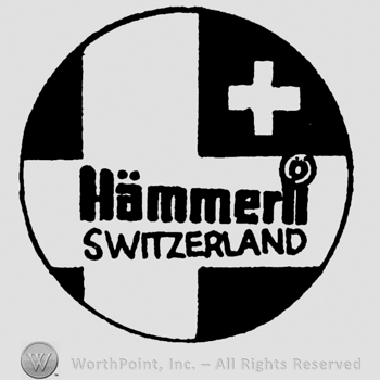 Circle with cross inside, Hammerli written in lowercase letters, Switzerland written with uppercase letters