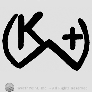 Lines design, plus sign, uppercase K