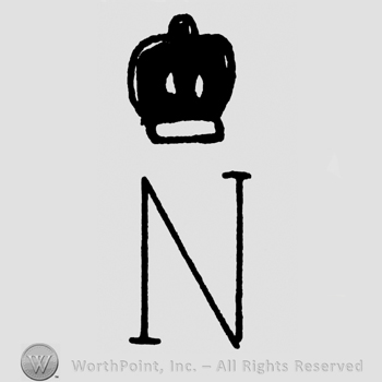 Capital N with crown above