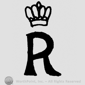 Capital R with crown above