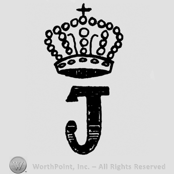 Capital J with crown above