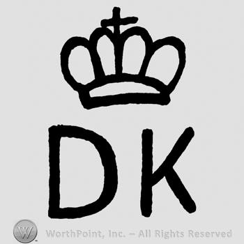 DK in uppercase, crown above