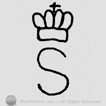 Capital S and a crown with cross above