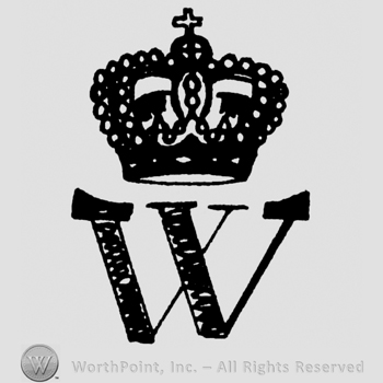 Uppercase W with crown above