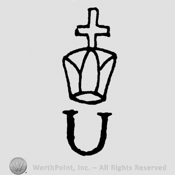 Uppercase U with crown and cross above