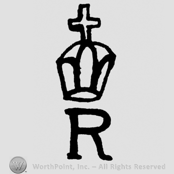 Uppercase R with crown and cross above