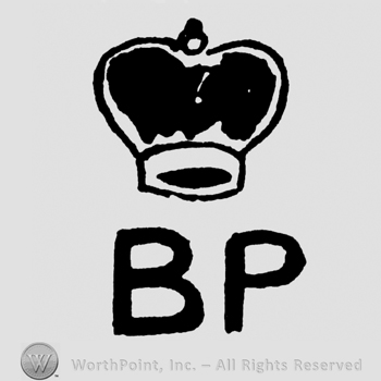 Uppercase BP and  crown above
