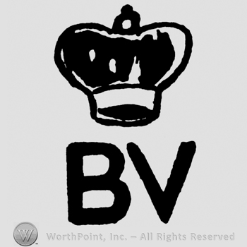 Uppercase BV with crown above