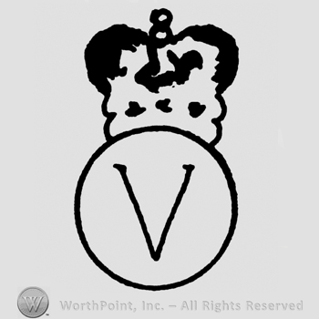 Uppercase V in a circle with crown above