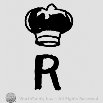Uppercase R with crown above