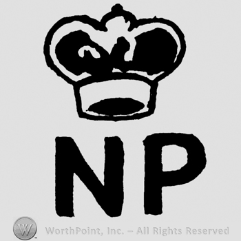 Uppercase NP with crown above