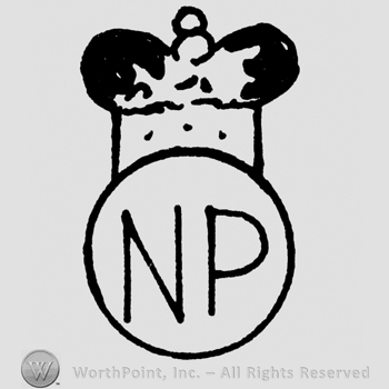 Uppercase NP in a circle with crown above