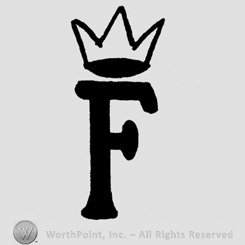 Capital F with crown above