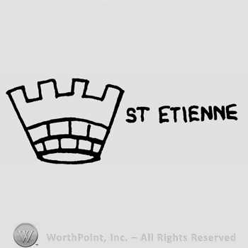 Crown, St. Etienne written with uppercase letters