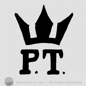 Uppercase P.T. under a crown