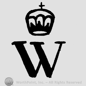 Uppercase W with crown above