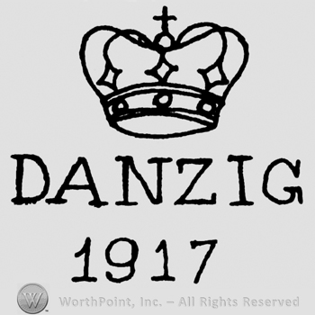 Danzig 1917 written with uppercase letters, crown above