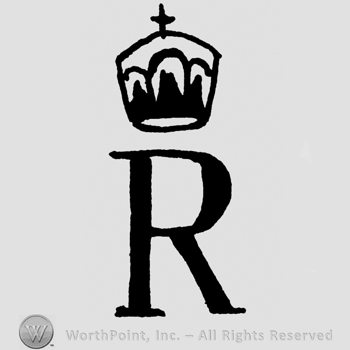 Uppercase R and crown above