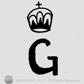 Uppercase G and crown above