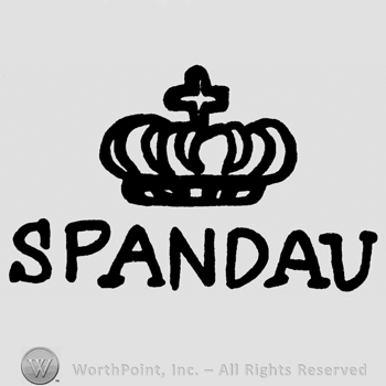 Spandau written with uppercase letters, crown above