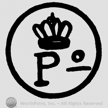 Uppercase PO and a crown, all inside a circle