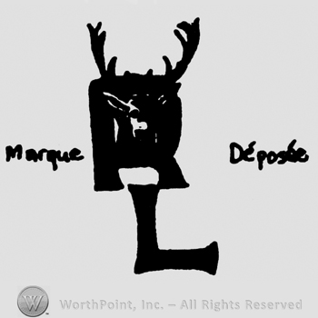 Uppercase R with a deer's head over it, uppercase L, Marque D&eacute;pos&eacute;e written with uppercase letters
