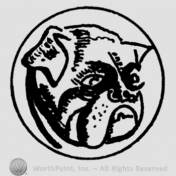 Bulldog's head in a circle