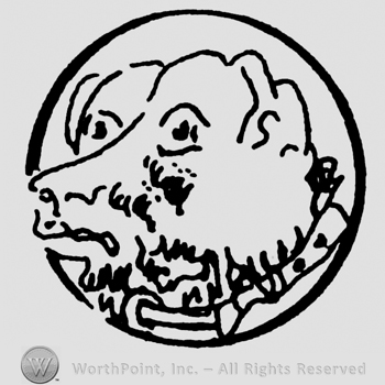 Dog's head with collard
